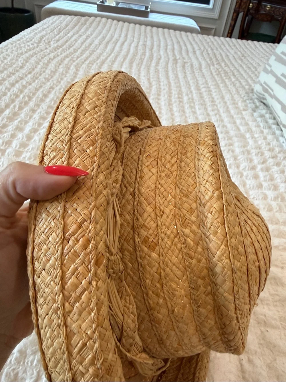 Liz Claiborne Braided Straw Sun Hat - Natural Tan